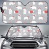Cute Polar Bear Christmas Snow Pattern Car Auto Sun Shade