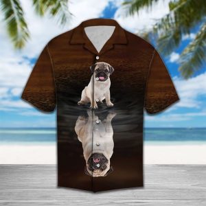 Cute Pug Hawaiian Shirt Summer Button Up