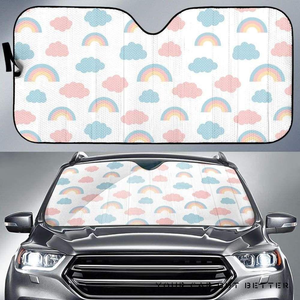 Cute Rainbow Clound Pattern Car Auto Sun Shade Cute Rainbow Clound Pattern Car Auto Sun Shade
