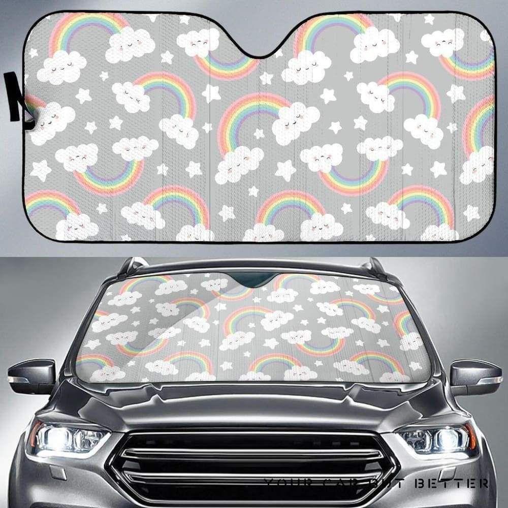 Cute Rainbow Clound Star Pattern Car Auto Sun Shade Cute Rainbow Clound Star Pattern Car Auto Sun Shade