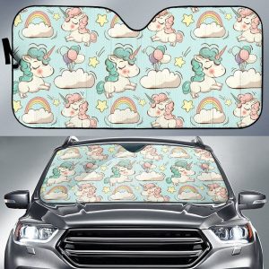 Cute Rainbow Unicorn Car Auto Sun Shade