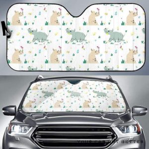 Cute Rhino Pattern Car Auto Sun Shade