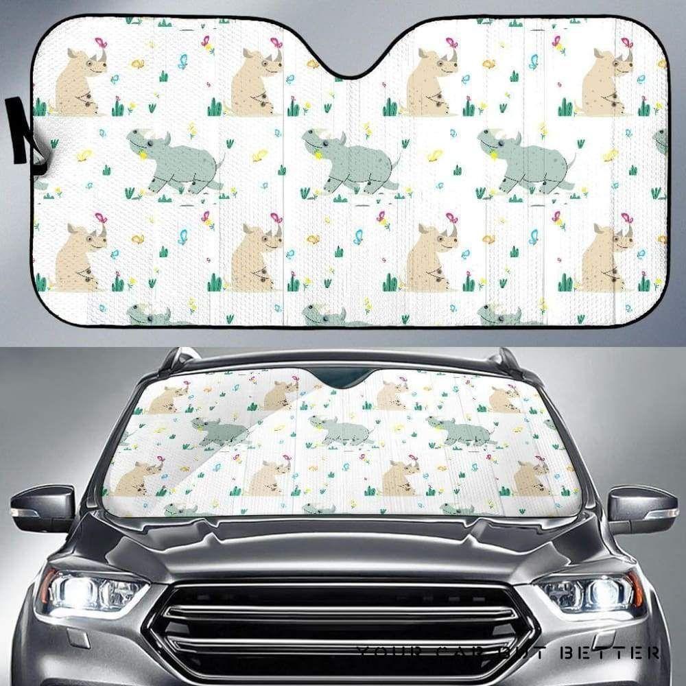 Cute Rhino Pattern Car Auto Sun Shade Cute Rhino Pattern Car Auto Sun Shade