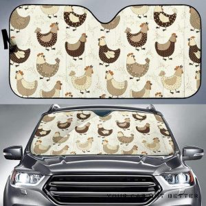 Cute Rooster Chicken Cock Car Auto Sun Shade