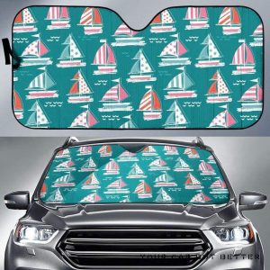 Cute Sailboat Pattern Car Auto Sun Shade