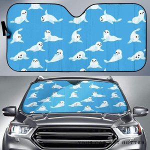 Cute Sea Lion Seal Pattern Car Auto Sun Shade