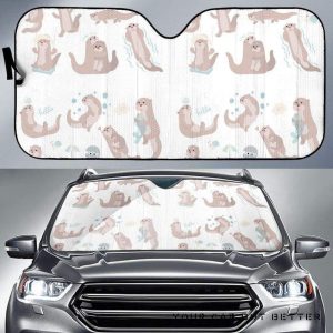 Cute Sea Otters Pattern Car Auto Sun Shade
