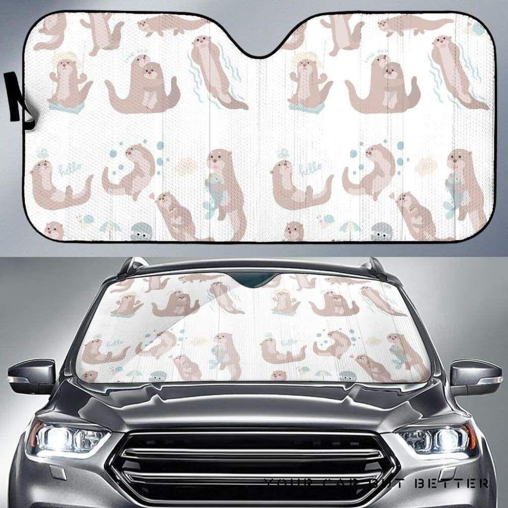 Cute Sea Otters Pattern Car Auto Sun Shade Cute Sea Otters Pattern Car Auto Sun Shade