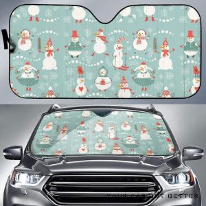 Cute Snowman Pattern Car Auto Sun Shade