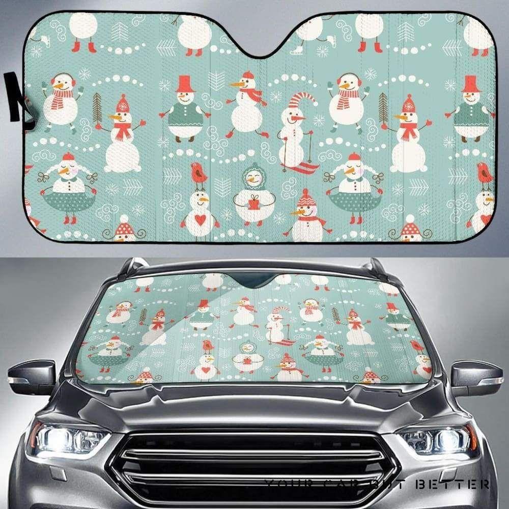 Cute Snowman Pattern Car Auto Sun Shade Cute Snowman Pattern Car Auto Sun Shade