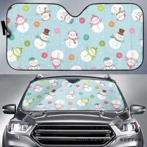 Cute Snowman Snowflake Pattern Car Auto Sun Shade