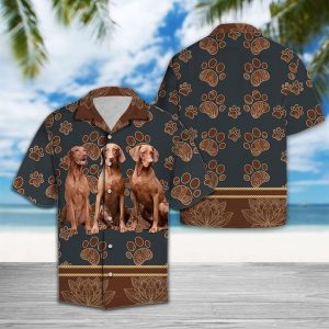 Cute Vizsla Hawaiian Shirt Summer Button Up