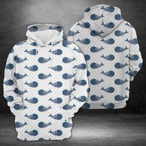 Cute Whales 3D Printed Hoodie/Zipper Hoodie