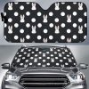 Cute White Rabbit Polka Dots Black Car Auto Sun Shade