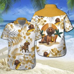 Dachshund Beer Hawaiian Shirt Summer Button Up