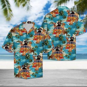 Dachshund Hippie Summer Hawaiian Shirt Summer Button Up