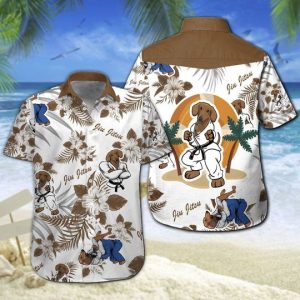 Dachshund Jiu Jitsu Hawaiian Shirt Summer Button Up