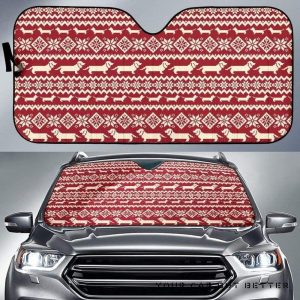 Dachshund Nordic Pattern Car Auto Sun Shade