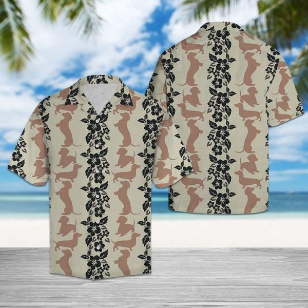 Dachshund Pattern Hawaiian Shirt Summer Button Up