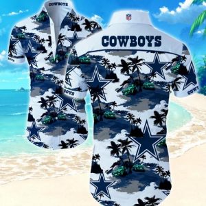 Dallas Cowboys Coconut Tree Hawaiian Shirt Summer Button Up