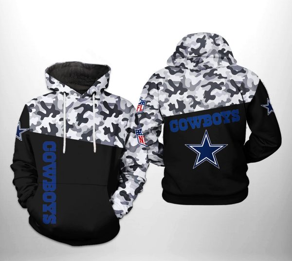 Dallas Cowboys NFL Camo Veteran Team 3D Printed Hoodie/Zipper Hoodie