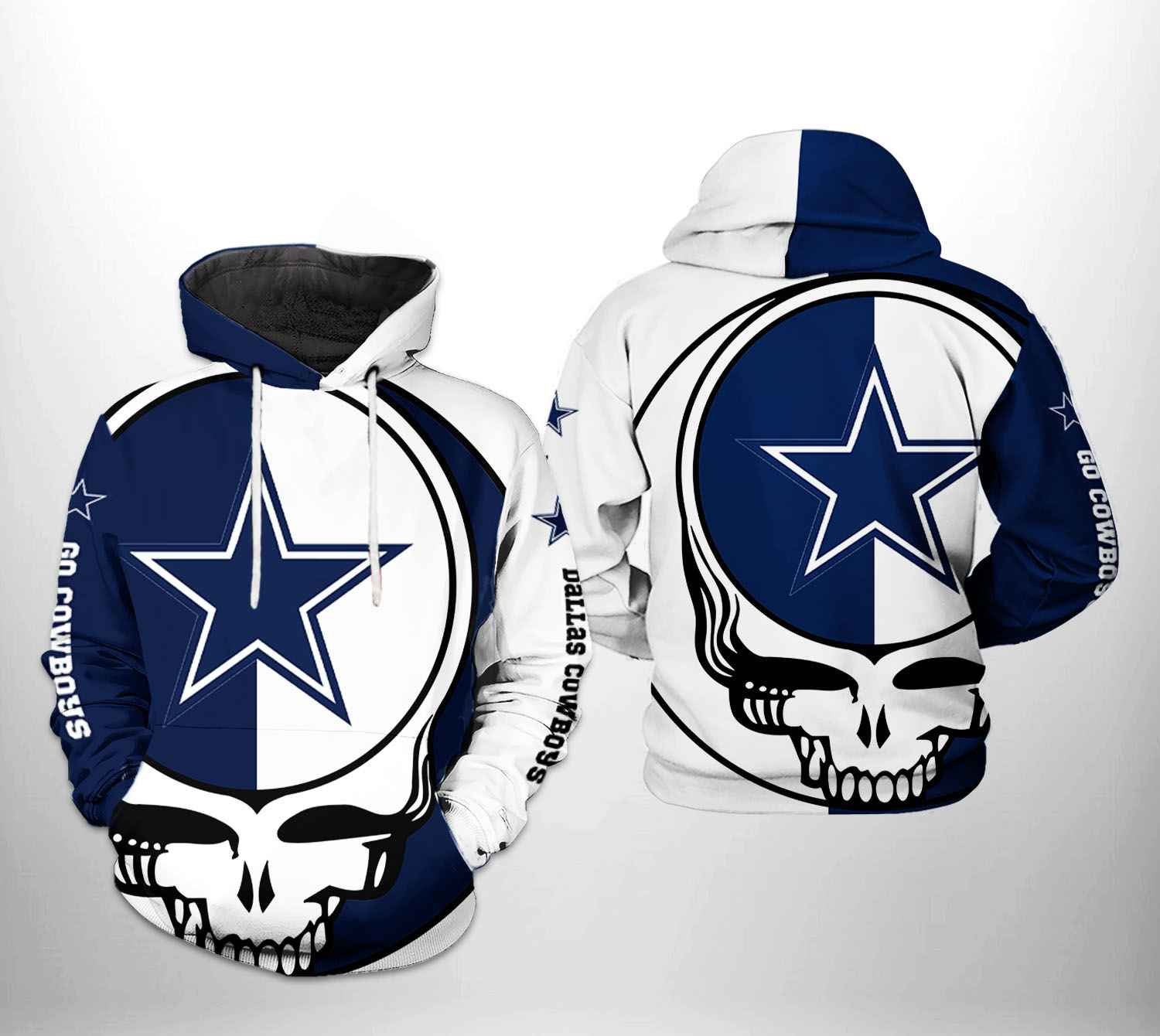 Dallas Cowboys NFL Grateful Dead 3D Printed Hoodie/Zipper Hoodie Dallas Cowboys NFL Grateful Dead 3D Printed Hoodie/Zipper Hoodie