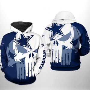 Dallas Cowboys NFL Team Skull 3D Printed Hoodie/Zipper Hoodie