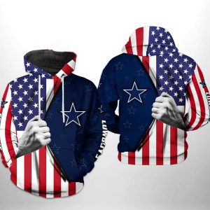 Dallas Cowboys NFL US Flag Team 3D Printed Hoodie/Zipper Hoodie