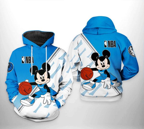 Dallas Mavericks NBA Mickey 3D Printed Hoodie/Zipper Hoodie