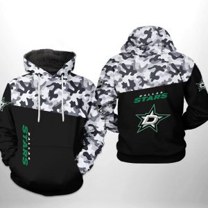 Dallas Stars NHL Camo Veteran 3D Printed Hoodie/Zipper Hoodie