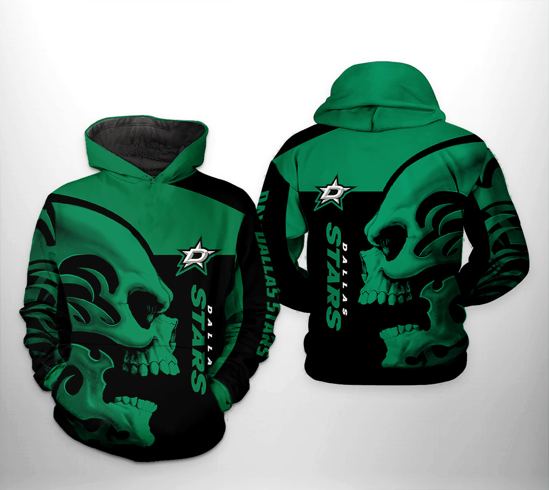 Dallas Stars NHL Skull 3D Printed Hoodie/Zipper Hoodie Dallas Stars NHL Skull 3D Printed Hoodie/Zipper Hoodie