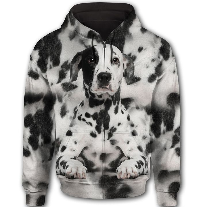 Dalmatian Cute Dog Face 3D Printed Hoodie/Zipper Hoodie Dalmatian Cute Dog Face 3D Printed Hoodie/Zipper Hoodie