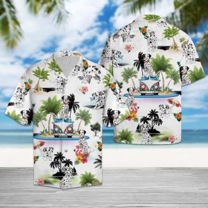 Dalmatian Vacation Hawaiian Shirt Summer Button Up