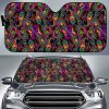 Dark Bohemian Paisley Car Auto Sun Shade