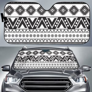 Dark Grey Aztec Car Auto Sun Shade