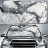 Dark Grey White Marble Car Auto Sun Shade