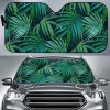 Dark Tropical Palm Leaves Car Auto Sun Shade
