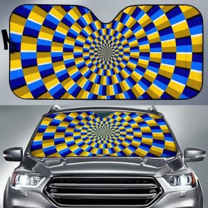Dartboard Moving Optical Illusion Car Auto Sun Shade