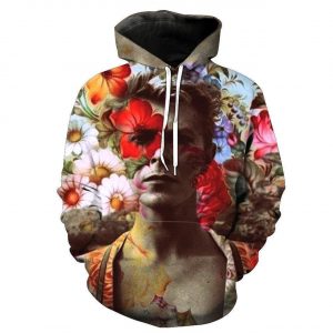 David Bowie Flower 3D Printed Hoodie/Zipper Hoodie