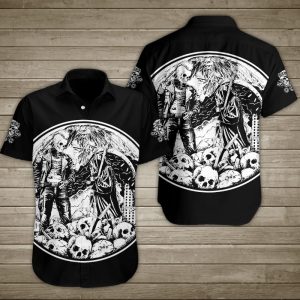 Death Rock Music Skull Hawaiian Shirt Summer Button Up