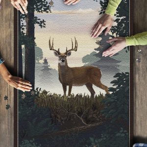 Deer And Sunrise Jigsaw Puzzle Set