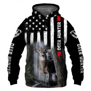 Deer Hunter US Flag 3D Printed Hoodie/Zipper Hoodie