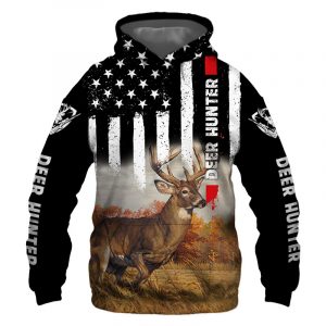 Deer Hunter US Flag Buck 3D Printed Hoodie/Zipper Hoodie
