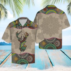 Deer Hunting Mandala Hawaiian Shirt Summer Button Up