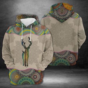 Deer Mandala 3D Printed Hoodie/Zipper Hoodie