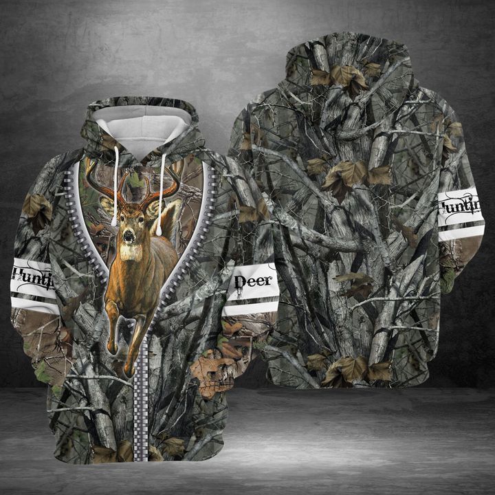 Deer Zipper 3D Printed Hoodie/Zipper Hoodie Deer Zipper 3D Printed Hoodie/Zipper Hoodie