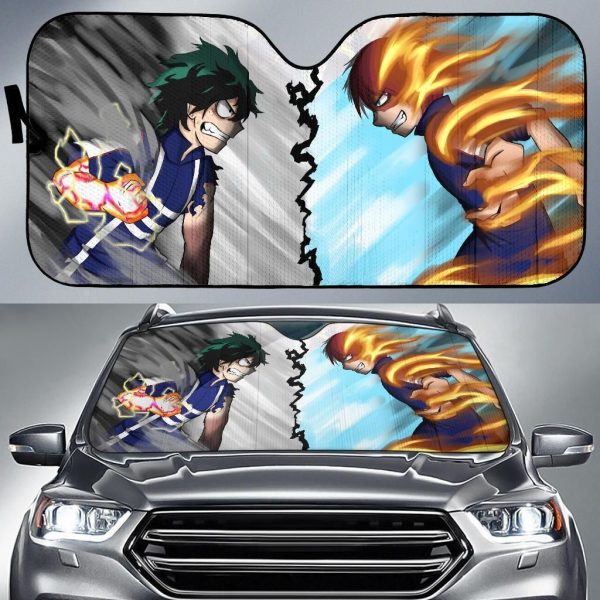 Denku Vs Todoroki My Hero Academia Car Auto Sun Shade