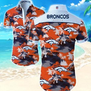 Denver Broncos Coconut Tree Hawaiian Shirt Summer Button Up