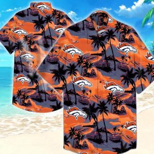 Denver Broncos Coconut Tree Hawaiian Shirt Summer Button Up