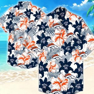 Denver Broncos Flower Hawaiian Shirt Summer Button Up